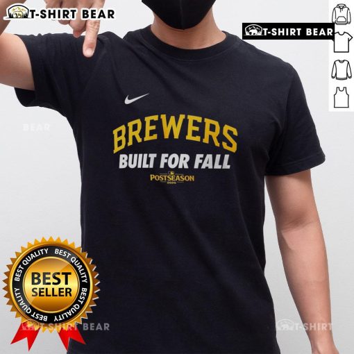Original Milwaukee Brewers Built For Fall 2025 MLB Postseason Nike logo T-shirt showcasing team spirit and style.