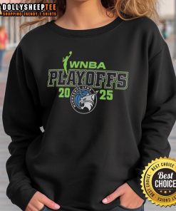 Original Minnesota Lynx 2025 WNBA Playoffs logo sweatshirt featuring vibrant team colors and stylish design.