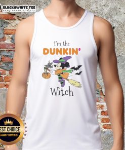 Original Minnie Mouse 'I'm Dunkin' Witch' Halloween tank top for trick-or-treating fun.