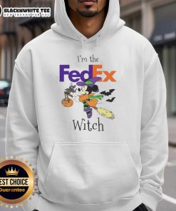 Alt Text: Original Minnie Mouse I'm FedEx Witch Trick or Treat Halloween Hoodie design featuring vibrant graphics and festive colors.