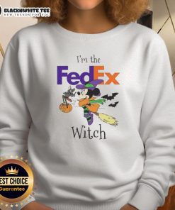 Original Minnie Mouse FedEx Witch Trick or Treat Halloween Sweatshirt, perfect for festive celebrations and costume parties.
