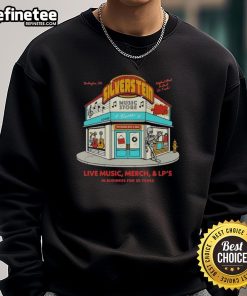 Vintage sweatshirt from Original Music Store, celebrating 25 years of live music in Burlington.