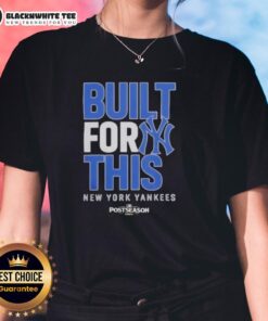 Original New York Yankees 'Built For This October 2025' postseason ladies tee featuring bold team graphics and a stylish fit.