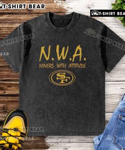 Original NWA Nines With Attitude San Francisco 49ers logo washed t-shirt, perfect for fans and collectors.