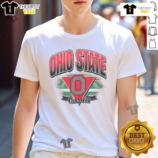 Ohio State Buckeyes Arena Fade T-Shirt featuring a stylish design and vibrant team colors for fans and supporters.