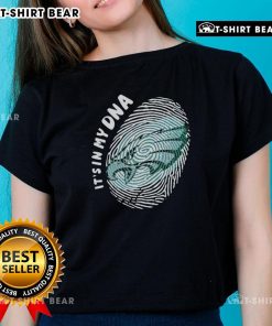 Original Philadelphia Eagles 'It's In My DNA' ladies tee featuring team colors and logo, perfect for fans.