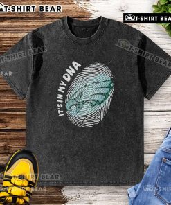 Original Philadelphia Eagles 'It's In My DNA' washed t-shirt featuring team colors and logo, perfect for fans.