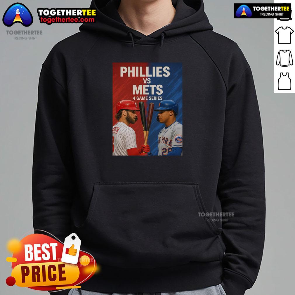 Original Philadelphia Phillies Vs New York Mets Mlb 4 Game Series Hoodie Original Philadelphia Phillies vs New York Mets MLB 4 Game Series hoodie featuring team logos and vibrant colors.