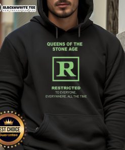 Alt Text: Original Queens of the Stone Age Rated R hoodie featuring bold graphics and a comfortable fit for fans.