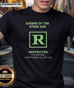 Alt Text: Original Queens Of The Stone Age Store Rated R T-Shirt featuring bold graphic design and classic band logo.