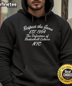 Alt Text: Original Respect The Game hoodie from 1994, showcasing NYC basketball culture with vibrant design and streetwear style.