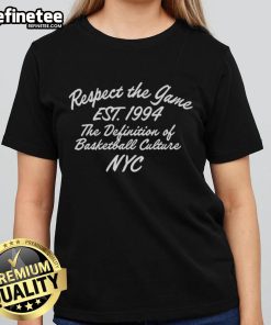 Original Respect The Game Est 1994 NYC Ladies Tee showcasing basketball culture with stylish design and vibrant colors.