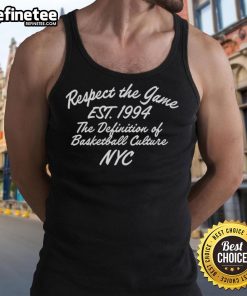 Alt Text: Original Respect The Game tank top, NYC style, celebrating basketball culture since 1994, perfect for fans.