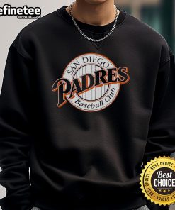 Alt Text: Original San Diego Padres Baseball Club logo sweatshirt featuring team colors and classic design for fans.