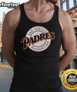 Alt Text: Original San Diego Padres Baseball Club logo tank top featuring vibrant colors and classic design for fans.