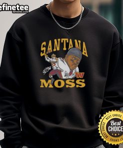 Original Santana Moss Washington Commanders sweatshirt featuring classic retired player signature design.