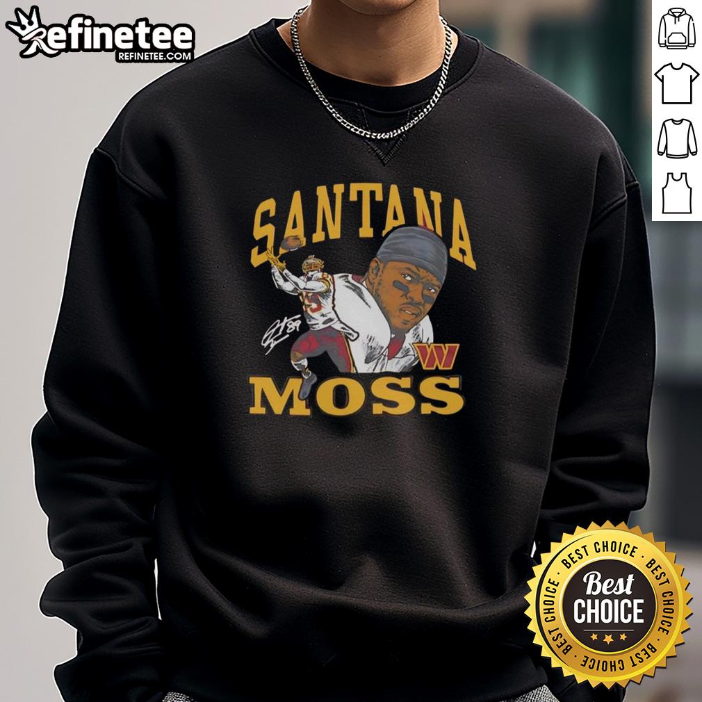 Original Santana Moss Washington Commanders Homage Retired Player Classic Signature Sweatshirt Original Santana Moss Washington Commanders sweatshirt featuring classic retired player signature design.