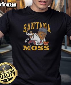 Alt Text: Original Santana Moss Washington Commanders classic signature t-shirt featuring retired player design and logo.
