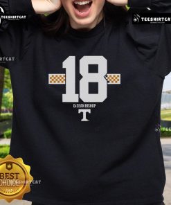 Alt Text: Original Tennessee Volunteers Football DeSean Bishop checkered stripe sweatshirt for fans and athletes.