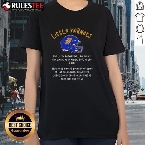 Alt Text: Original Little Hornets team running out of the tunnel, 17 minutes left on the clock - ladies tee design.