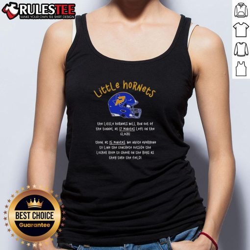 Little Hornets team runs out of the tunnel, showcasing excitement at 17 minutes on the clock, Tank Top design.