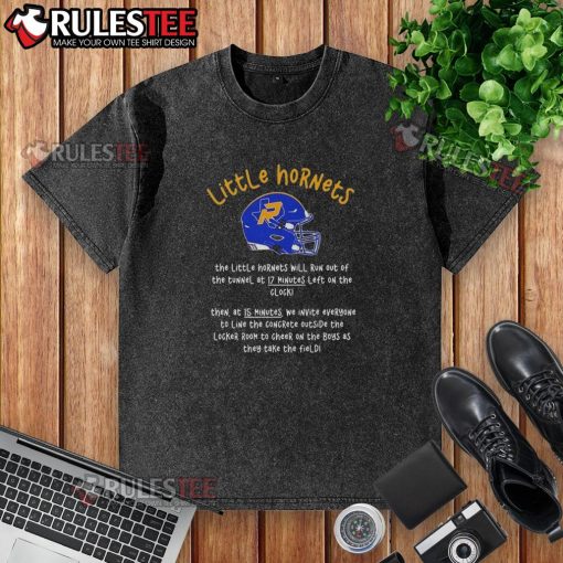 Original The Little Hornets washed t-shirt featuring the team logo as they run out of the tunnel at 17 minutes on the clock.