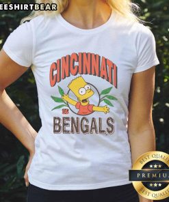 Alt Text: Original The Simpsons Bart X Cincinnati Bengals Jungle Ladies Tee featuring vibrant graphics and a stylish design.