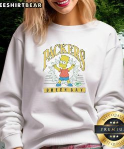 Alt Text: Original The Simpsons Bart x Green Bay Packers sweatshirt featuring Bart Simpson in team colors and logo design.
