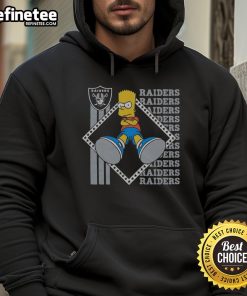 Original The Simpsons Bart X Las Vegas Raiders hoodie featuring vibrant graphics and a stylish design for fans.