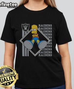 Original The Simpsons Bart X Las Vegas Raiders ladies tee featuring vibrant graphics and a stylish fit for fans.