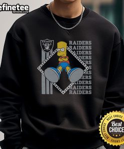 Original The Simpsons Bart X Las Vegas Raiders sweatshirt featuring Bart Simpson in Raiders gear, perfect for fans.