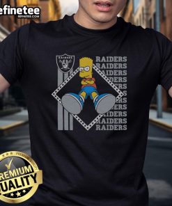 Original The Simpsons Bart X Las Vegas Raiders T-Shirt featuring Bart Simpson in Raiders gear, perfect for fans and collectors.