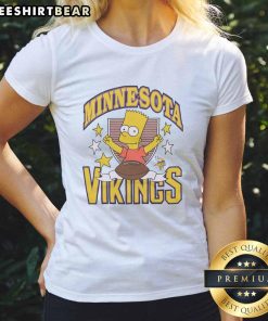 Original The Simpsons Bart x Minnesota Vikings ladies tee featuring vibrant graphics and a stylish design for fans.