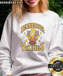 Original The Simpsons Bart x Minnesota Vikings sweatshirt featuring vibrant graphics and a sporty design for fans.