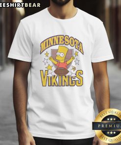 Original The Simpsons Bart X Minnesota Vikings T-Shirt featuring Bart Simpson in Vikings gear, perfect for fans and collectors.