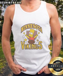 Original The Simpsons Bart X Minnesota Vikings tank top featuring Bart Simpson in Vikings gear, perfect for fans.