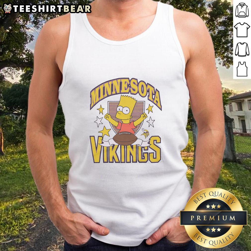 Original The Simpsons Bart X Minnesota Vikings Tank Top Original The Simpsons Bart X Minnesota Vikings tank top featuring Bart Simpson in Vikings gear, perfect for fans.