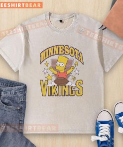 Alt Text: Original The Simpsons Bart X Minnesota Vikings washed t-shirt featuring vibrant graphics and a comfortable fit.