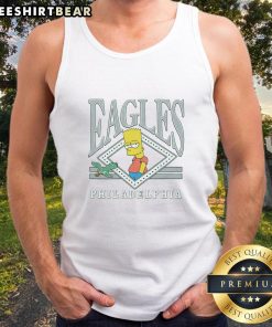 Original The Simpsons Bart X Philadelphia Eagles tank top featuring vibrant graphics and sporty design for fans.