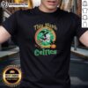 Original This Witch Loves The Boston Celtics Snoopy Halloween T-Shirt featuring a witch and Snoopy in Celtics gear.