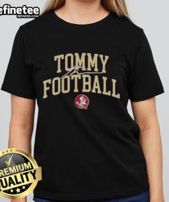Original Tommy Castellanos Florida State Football Crimson Letter Ladies Tee showcasing vibrant team colors and stylish design.