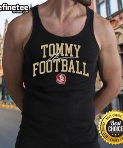 Original Tommy Castellanos Florida State Football crimson letter tank top showcasing team spirit and sporty style.
