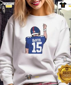 Alt Text: Original Tommy Devito hand gesture celebration sweatshirt featuring iconic design for fans of classic cinema.