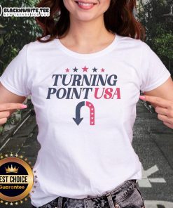 Original Turning Point USA Charlie Kirk Memorial Political Free Speech Ladies Tee featuring bold graphics and vibrant colors.