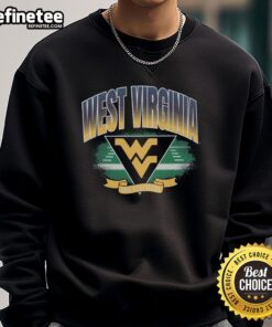 Original West Virginia Mountaineers Arena Fade Sweatshirt featuring blue and gold colors, ideal for fans and casual wear.