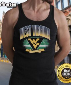 Alt Text: Original West Virginia Mountaineers arena fade tank top featuring vibrant colors and team logo, perfect for fans.