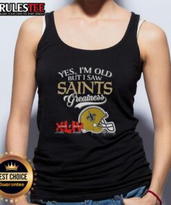 New Orleans Saints Super Bowl helmet skyline tank top for fans celebrating team greatness and nostalgia.
