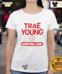 Official Trae Young Basketball Camp Ladies Tee featuring a stylish design, perfect for fans and aspiring players.