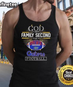 Premium 2025 God First Family Second Then Gators Football Tank Top for fans, showcasing vibrant design and comfortable fit.