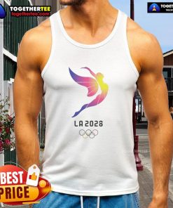 Premium 2028 Los Angeles Olympics logo tank top featuring vibrant colors and a stylish design for sports enthusiasts.